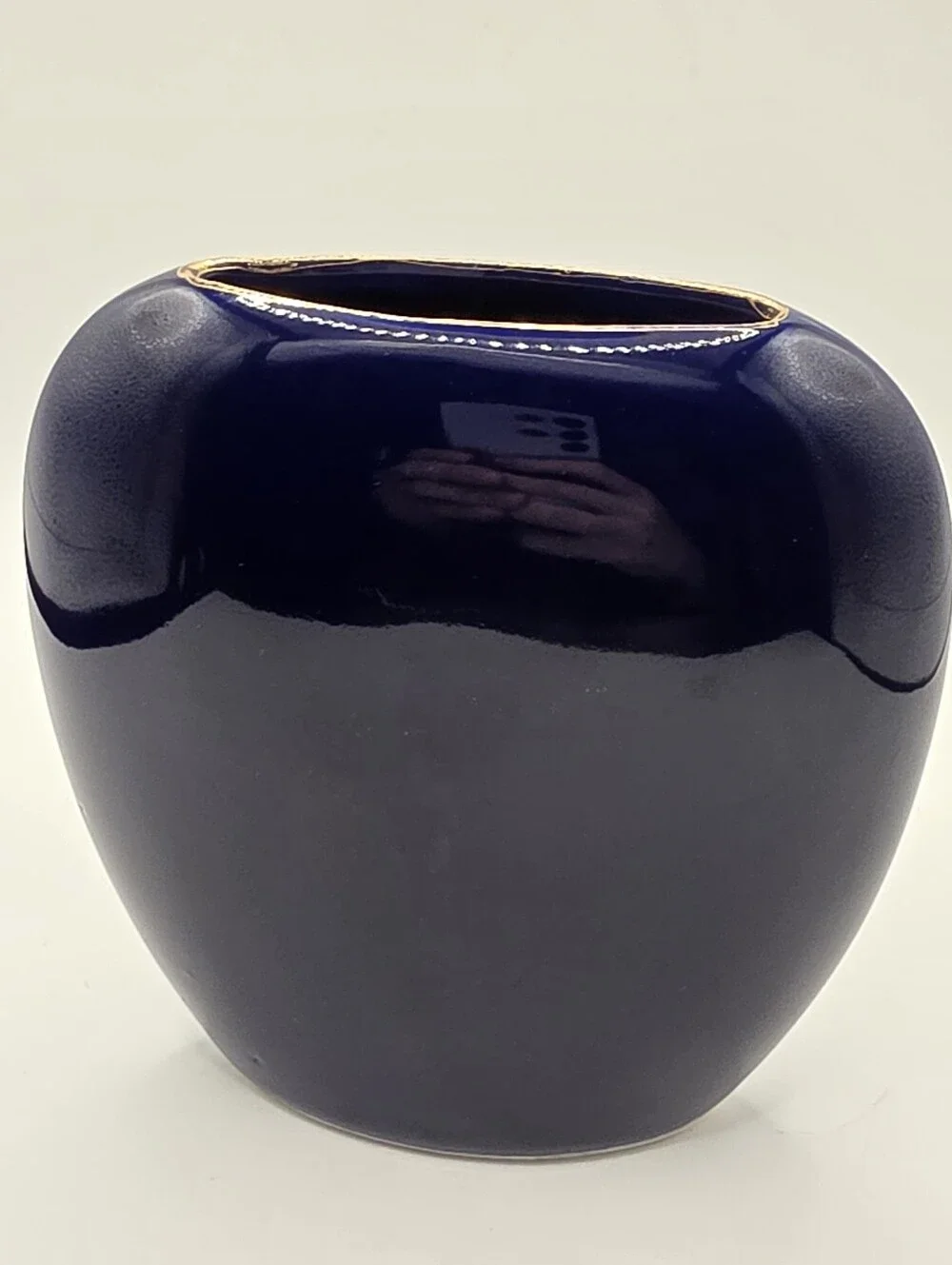Vintage Japanese Cobalt Blue Peacock Bud Vase - 4